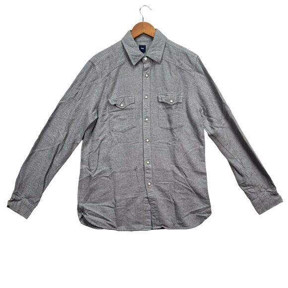 Gap Fall Winter Thick Button Up Casual Work Shirt Gray Men's Heavy sz M - Picture 1 of 4
